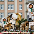 Christmas market stall decorations (1504 visits) Striezelmarkt stall offering crepes and other baked food Christmas market stall decorations